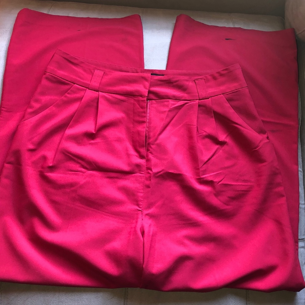 Kardashian Kollection Red Wide Leg Pant -12